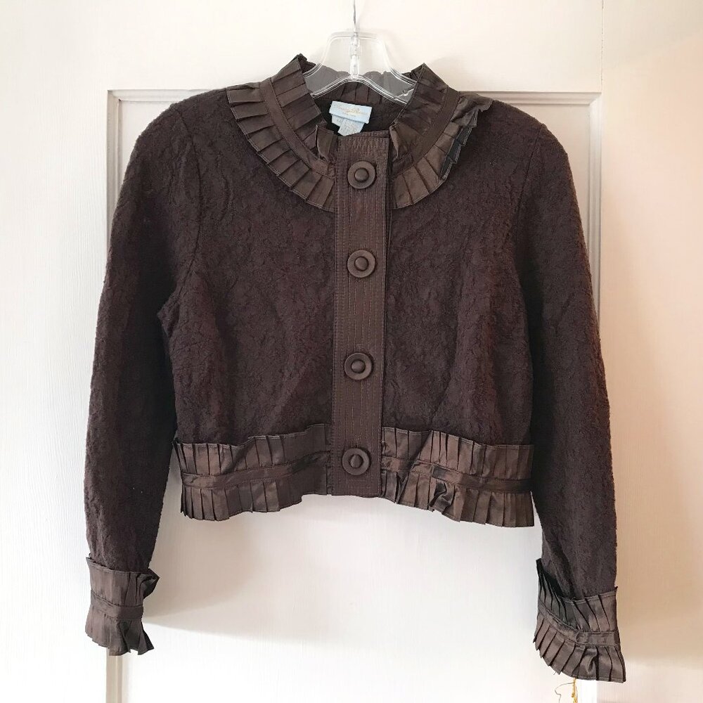 Tracy Reese | Lacy Ribbon-Trimmed Cardigan - Sz M